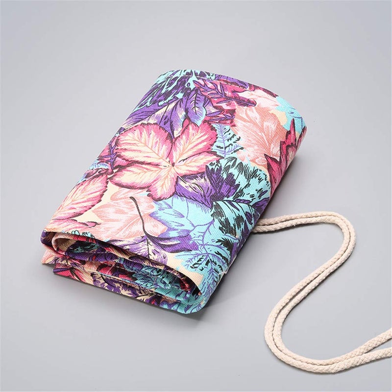 Funny live 36/48/72 Slots Colored Pencil Wrap Pencils Roll Holder Coloring Pencils Organizer Holder Colored Pen Paint Brush Storage Pouch Portable for Artist Student (Maple leaf, 72 Slots) - Image 2